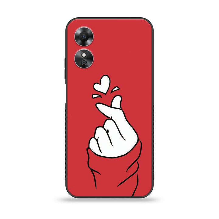 OPPO A17 / A17k  - Finger Heart BTS - Premium Printed Glass Case CS-35153