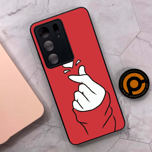 Realme C75x 4G - Finger Heart BTS - Premium Metal Printed soft Bumper shock Proof Case