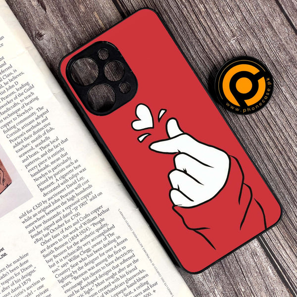 Xiaomi Redmi 12 - Finger Heart BTS - Premium Metal Printed soft Bumper shock Proof Case CS-31127