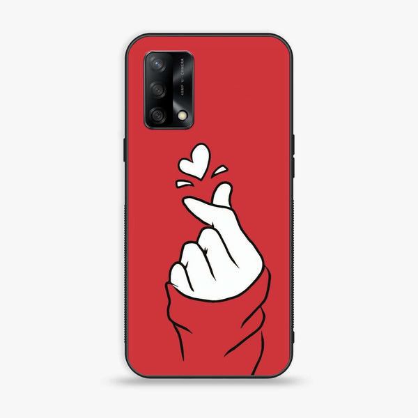 Oppo F19s - Finger Heart BTS - Premium Metal Printed soft Bumper shock Proof Case