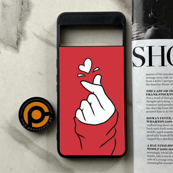 Google Pixel 8a - Finger Heart BTS - Premium Printed soft Bumper Shock Proof Case