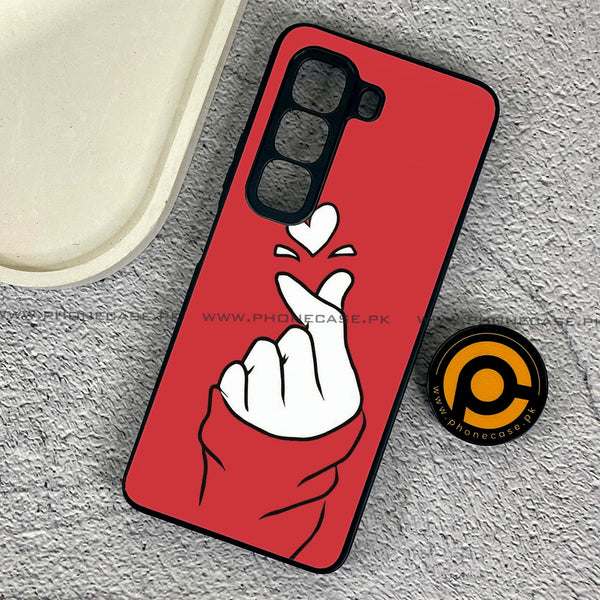 Infinix Hot 50 4G - Finger Heart BTS - Premium Metal Printed soft Bumper shock Proof Case CS-35764