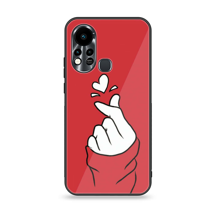 Infinix Hot 11S NFC  Finger Heart BTS  Premium Metal Printed soft Bumper Shock Proof Case