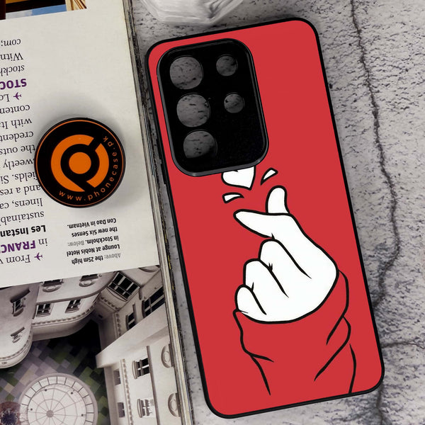 Vivo Y29 4G - Finger Heart BTS - Premium Metal Printed soft Bumper Shock Proof Case