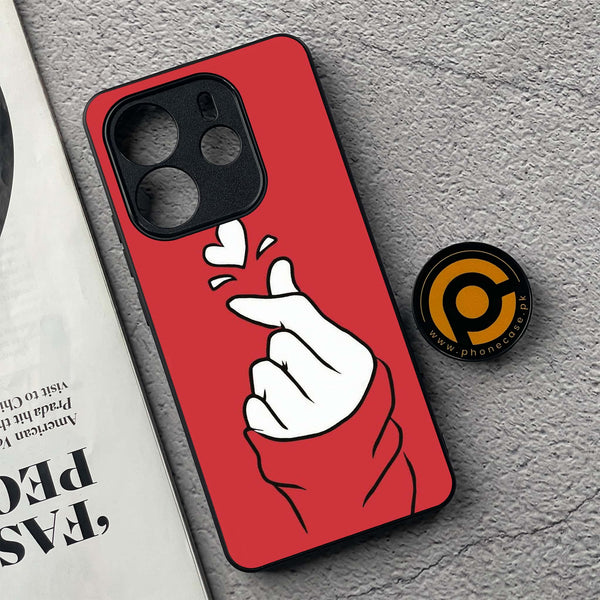 Xiaomi Redmi Note 14 - Finger Heart BTS - Premium Metal Printed soft Bumper shock Proof Case CS-36338