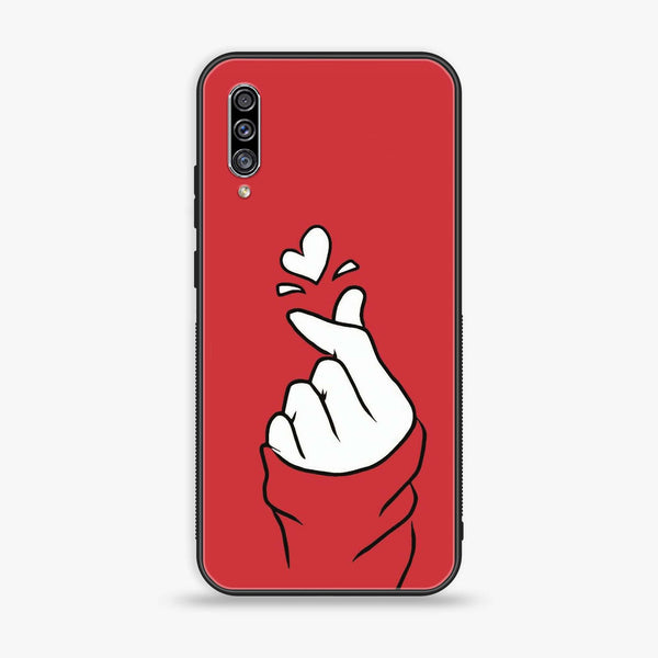 Galaxy A50 - Finger Heart BTS - Premium Printed Glass soft Bumper shock Proof Case
