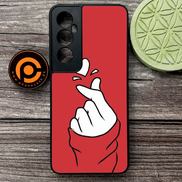 Realme C65  - Finger Heart BTS - Premium Metal Printed soft Bumper shock Proof Case