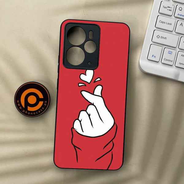 Realme 14T 5G - Finger Heart BTS - Premium Metal Printed soft Bumper Shock Proof Case