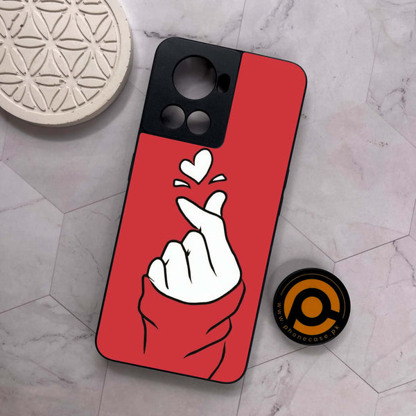 OnePlus 10R - Finger Heart BTS - Premium Metal Printed soft Bumper shock Proof Case