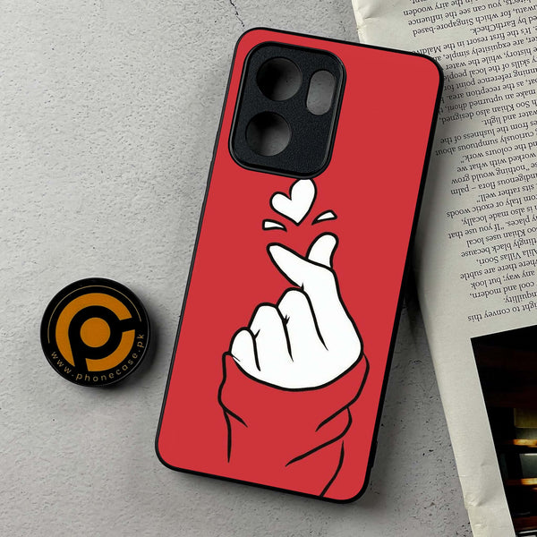 Oppo A5x - Finger Heart BTS - Premium Metal Printed Soft Bumper Shockproof Case  CS-36702