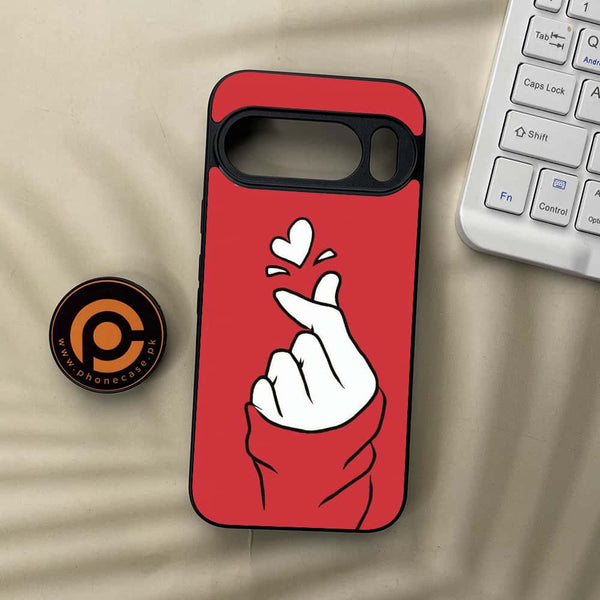Google Pixel 10 Pro  - Finger Heart BTS - Premium Metal Printed soft Bumper Shock Proof Case