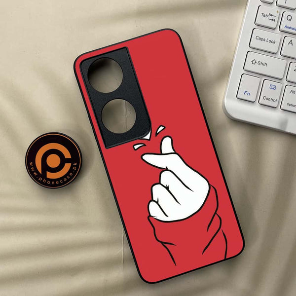 Honor x7b - Finger Heart BTS - Premium Metal Printed soft Bumper shock Proof Case