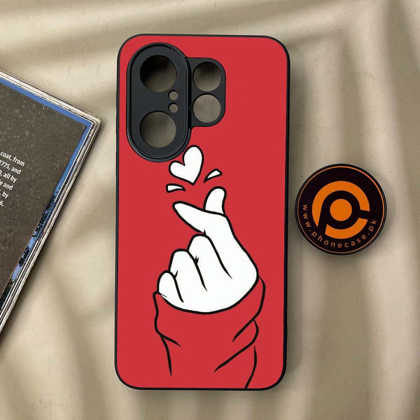 Vivo X200 FE - Finger Heart BTS - Premium Metal Printed soft Bumper Shock Proof Case  CS-41486