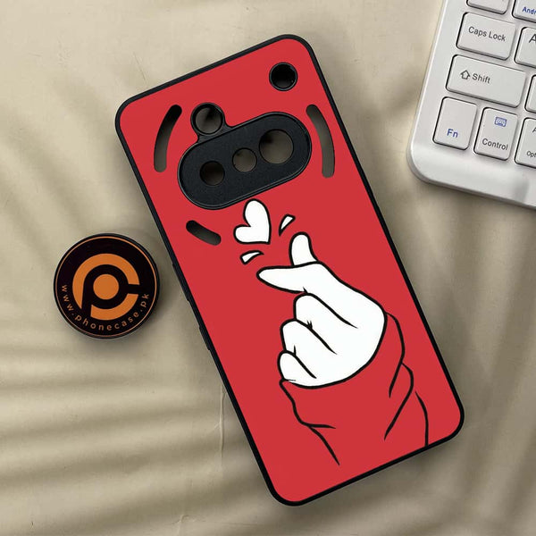 Nothing Phone 3a - Finger Heart BTS - Premium Metal Printed soft Bumper shock Proof Case