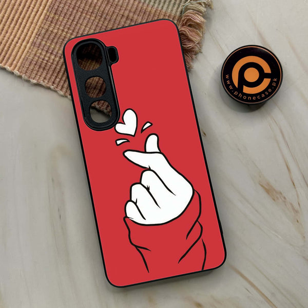 Vivo Y400 -  Finger Heart BTS - Premium Metal Printed soft Bumper shock Proof Case
