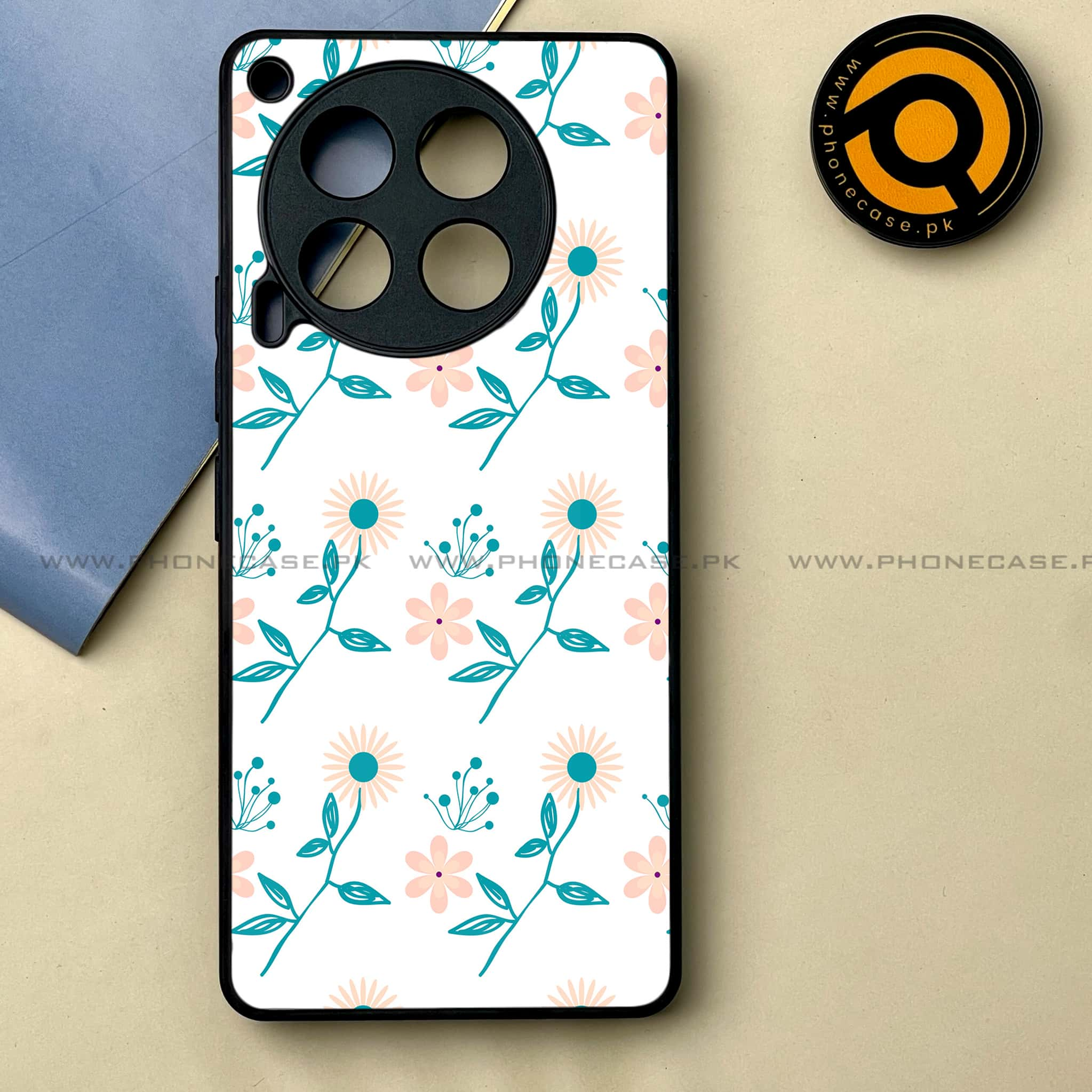 Tecno Camon 30 - Floral Design Series 2.0 -  Premium Printed Metal soft Bumper shock Proof Case