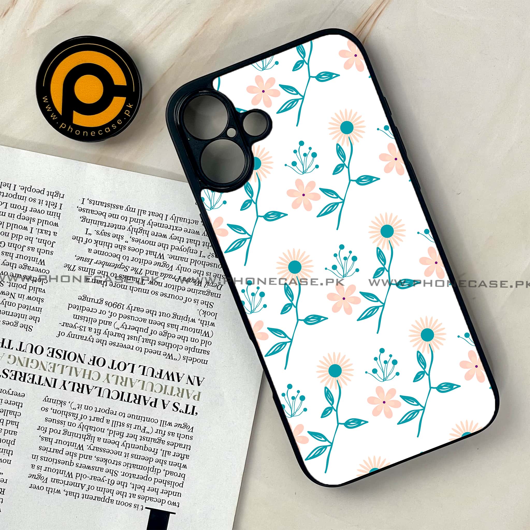 iPhone 16 Plus -     Floral Design Series 2.0 - Premium Metal Printed soft Bumper shock Proof Case