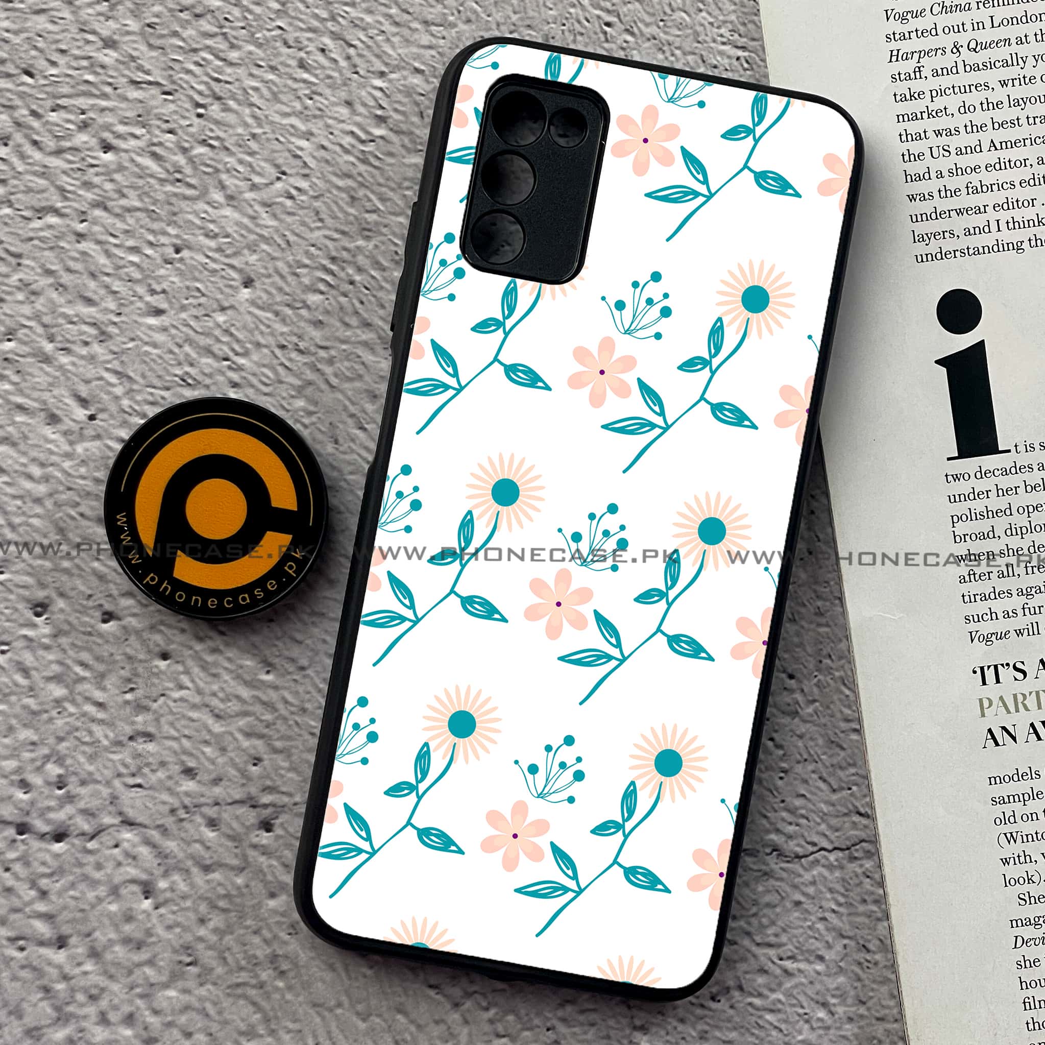 Samsung Galaxy A03s -  Floral Design Series 2.0 - Premium Printed Metal soft Bumper shock Proof Case