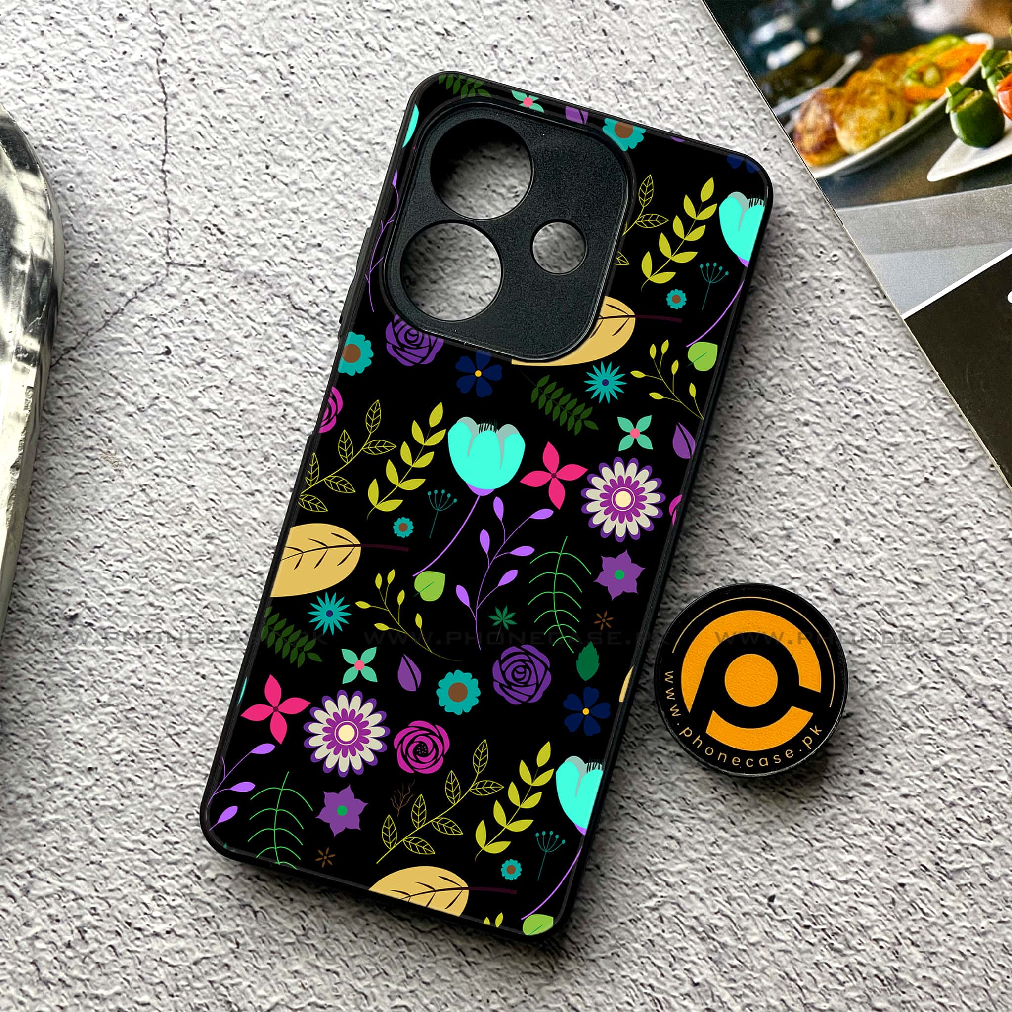 Oppo A3x -   Floral Design Series 2.0- Premium Printed Metal soft Bumper shock Proof Case