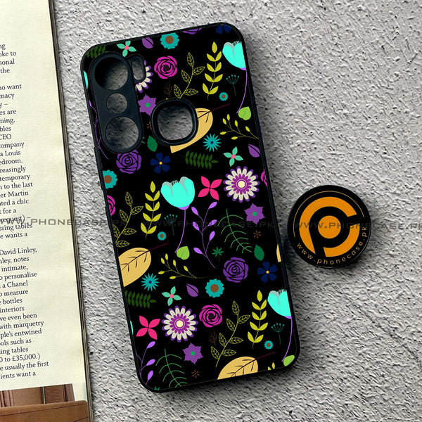 Infinix Hot 12 Pro - Floral Design Series 2.0 - Premium Printed Metal soft Bumper shock Proof Case