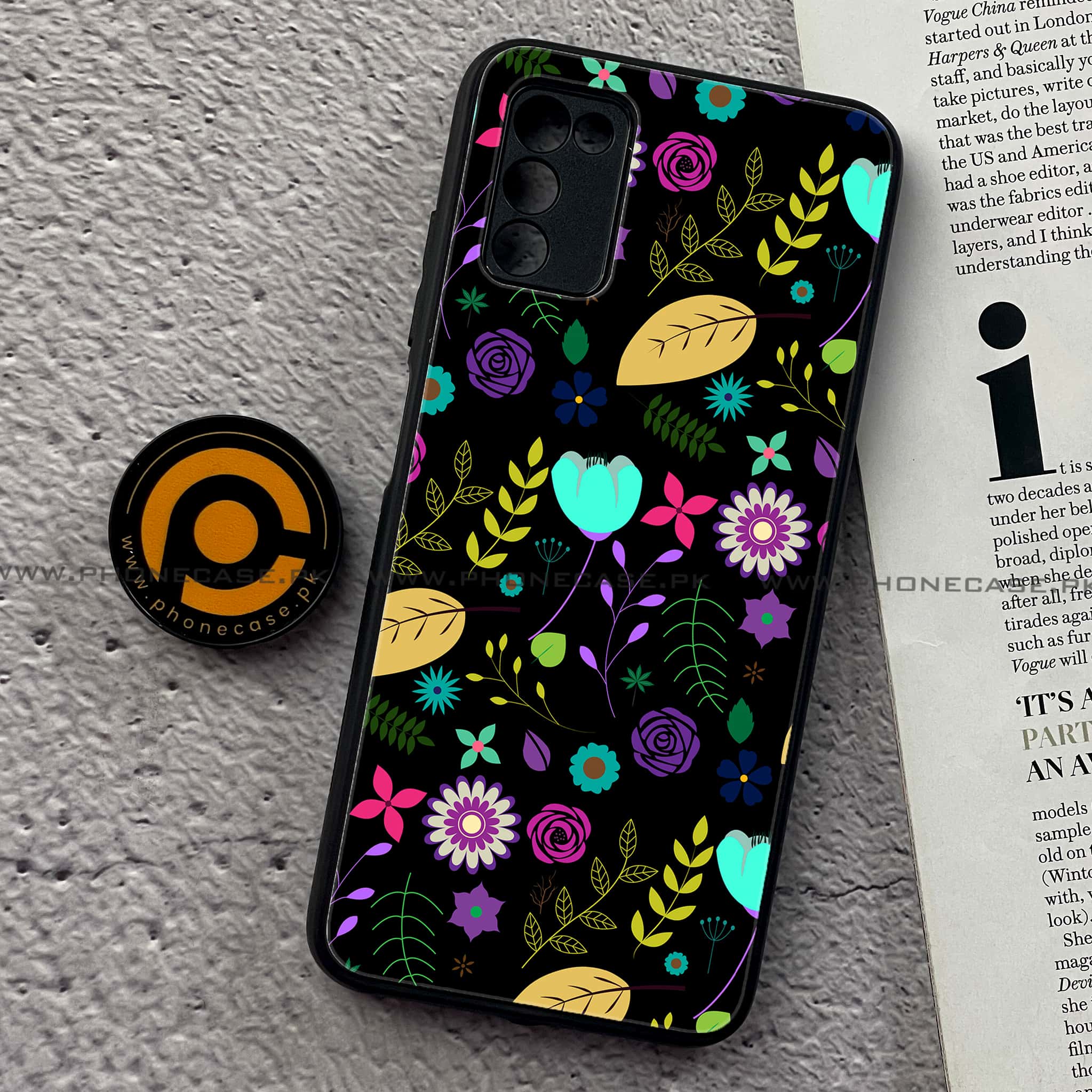 Samsung Galaxy A03s -  Floral Design Series 2.0 - Premium Printed Metal soft Bumper shock Proof Case