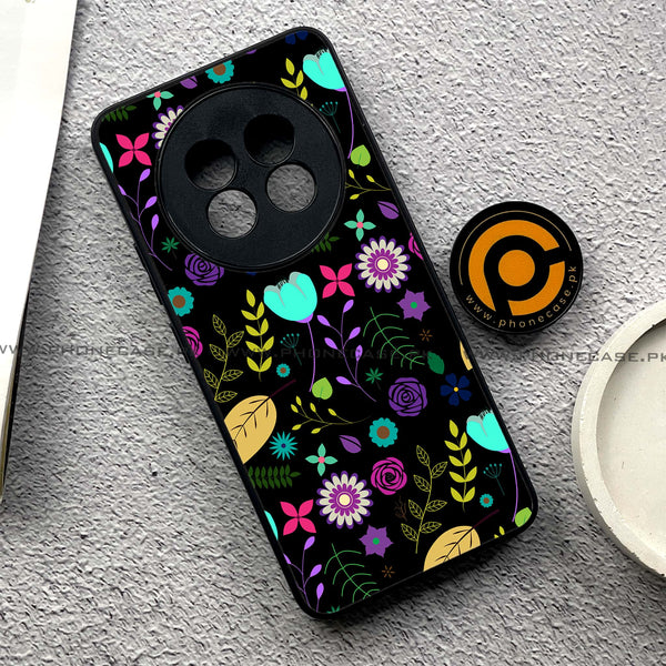 Realme 13 Plus - Floral Design Series 2.0 - Premium Printed Metal soft Bumper shock Proof Case