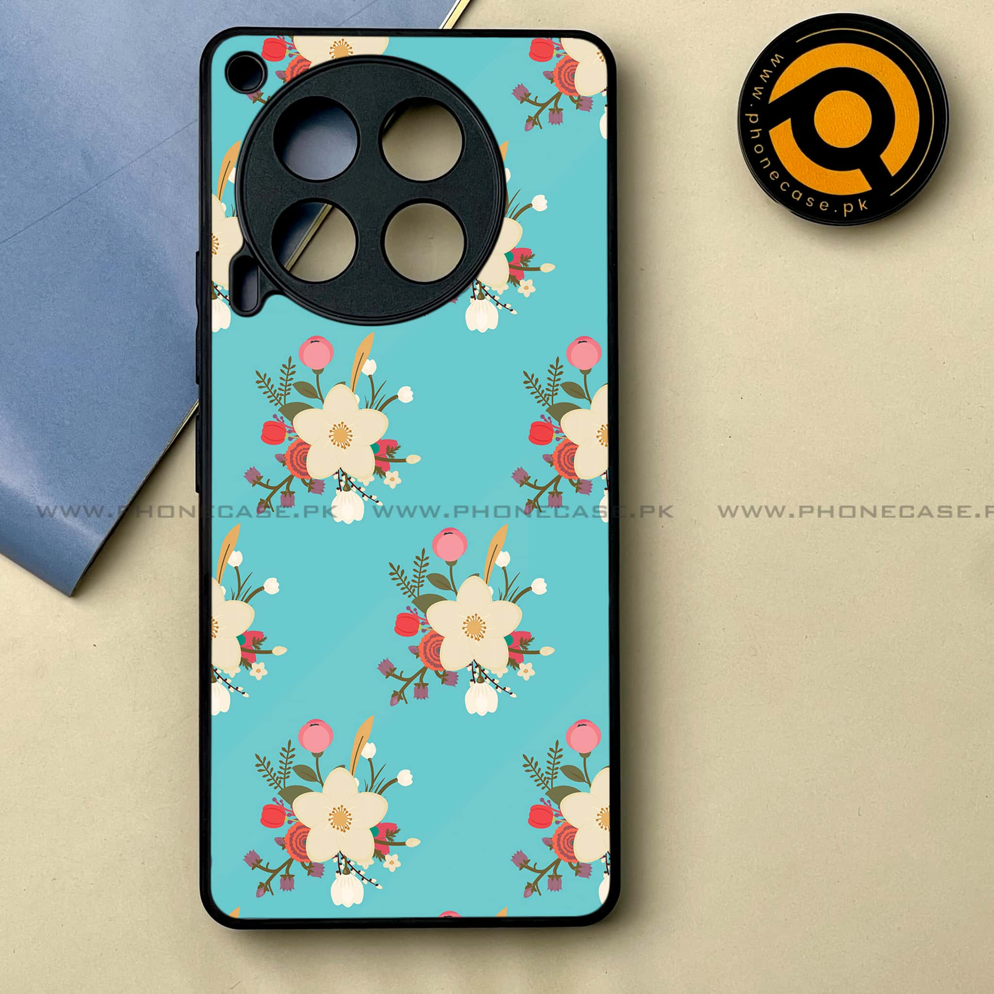 Tecno Camon 30 - Floral Design Series 2.0 -  Premium Printed Metal soft Bumper shock Proof Case