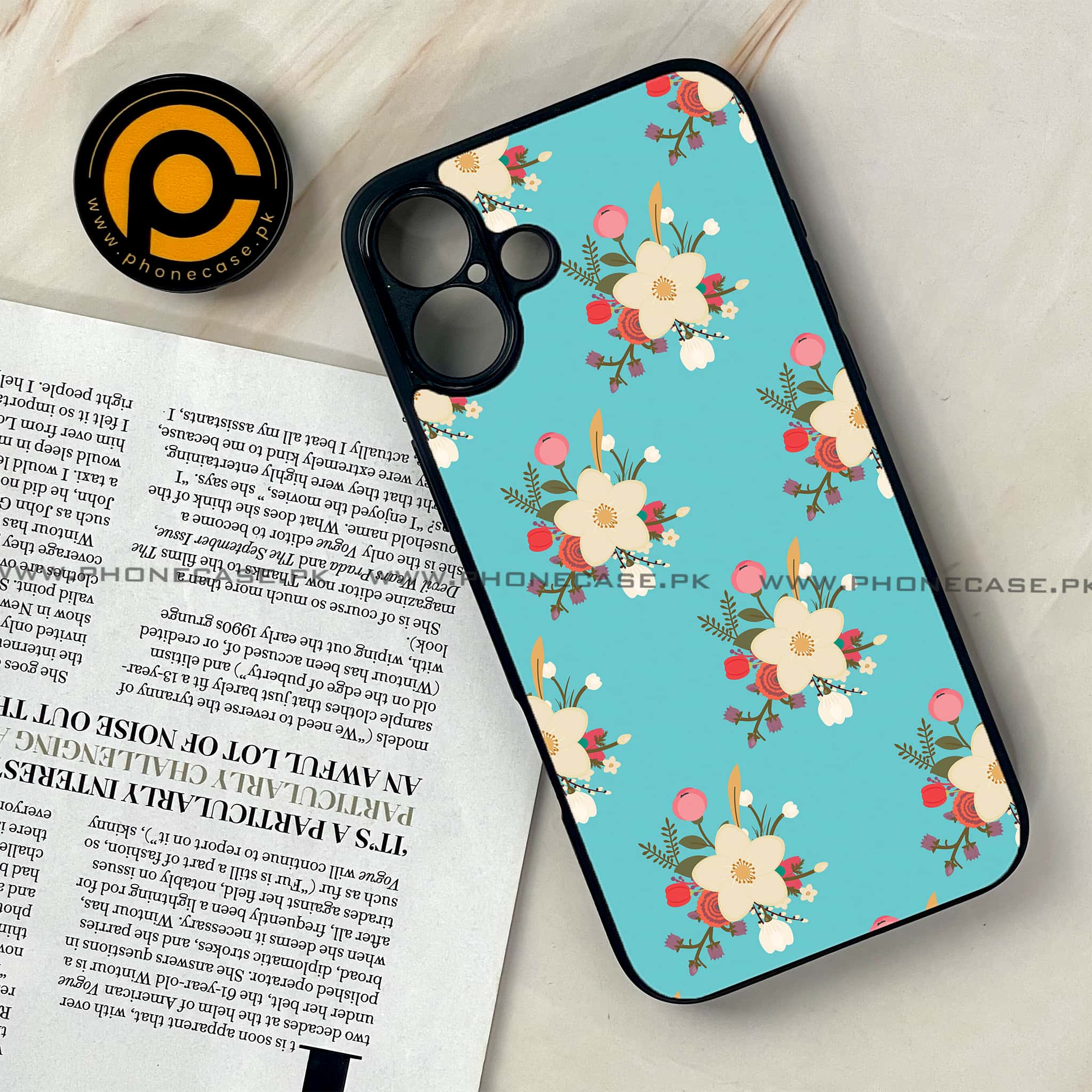 iPhone 16 Plus -     Floral Design Series 2.0 - Premium Metal Printed soft Bumper shock Proof Case