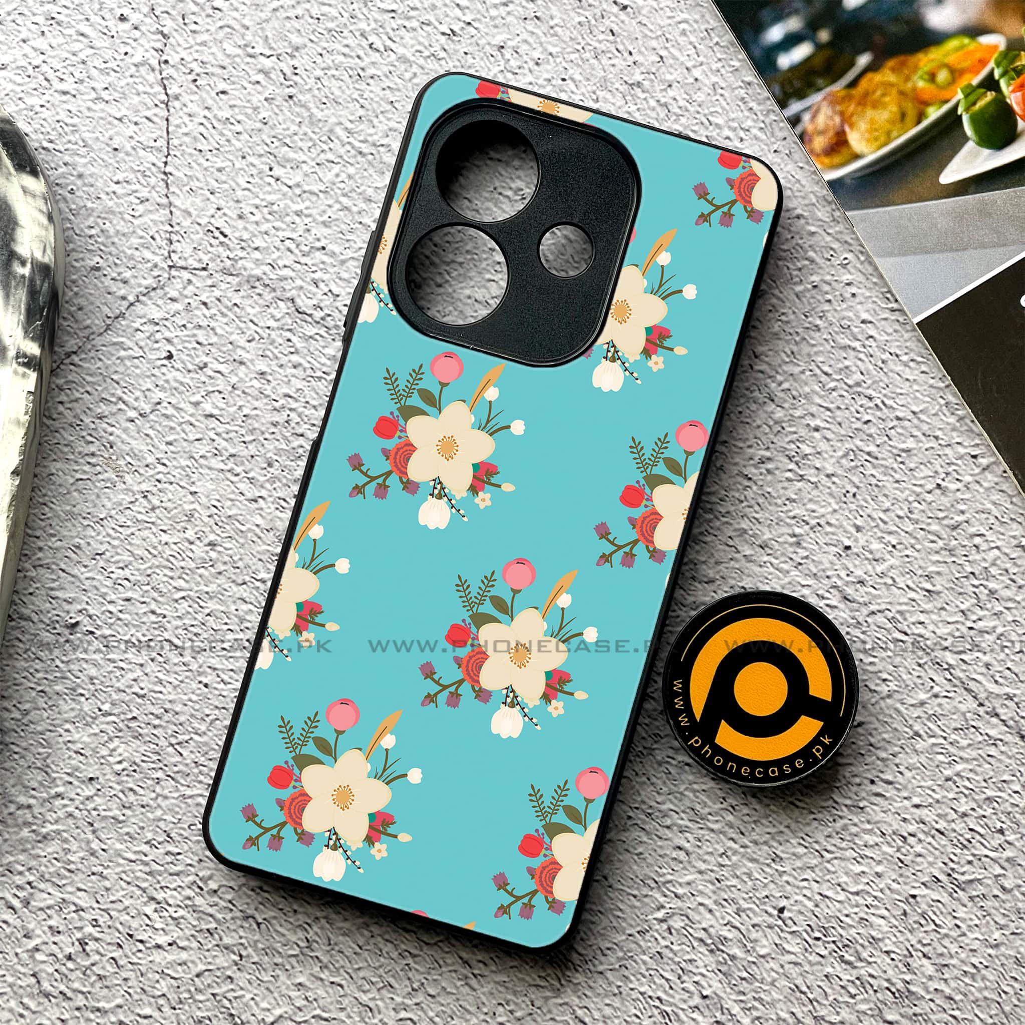 Oppo A3x -   Floral Design Series 2.0- Premium Printed Metal soft Bumper shock Proof Case