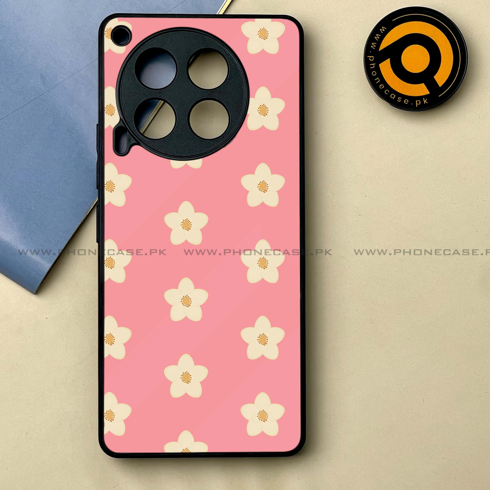 Tecno Camon 30 - Floral Design Series 2.0 -  Premium Printed Metal soft Bumper shock Proof Case