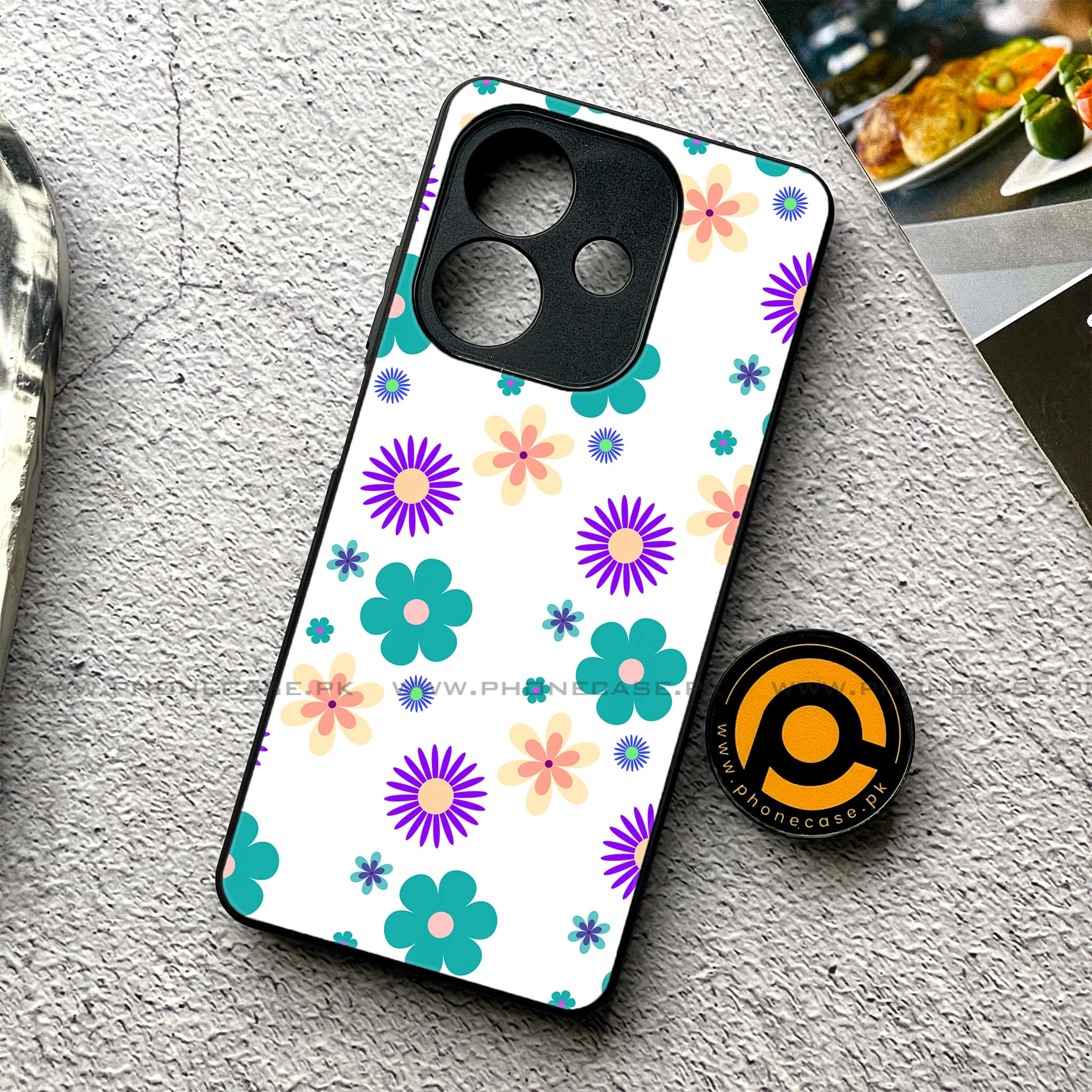 Oppo A3x -   Floral Design Series 2.0- Premium Printed Metal soft Bumper shock Proof Case
