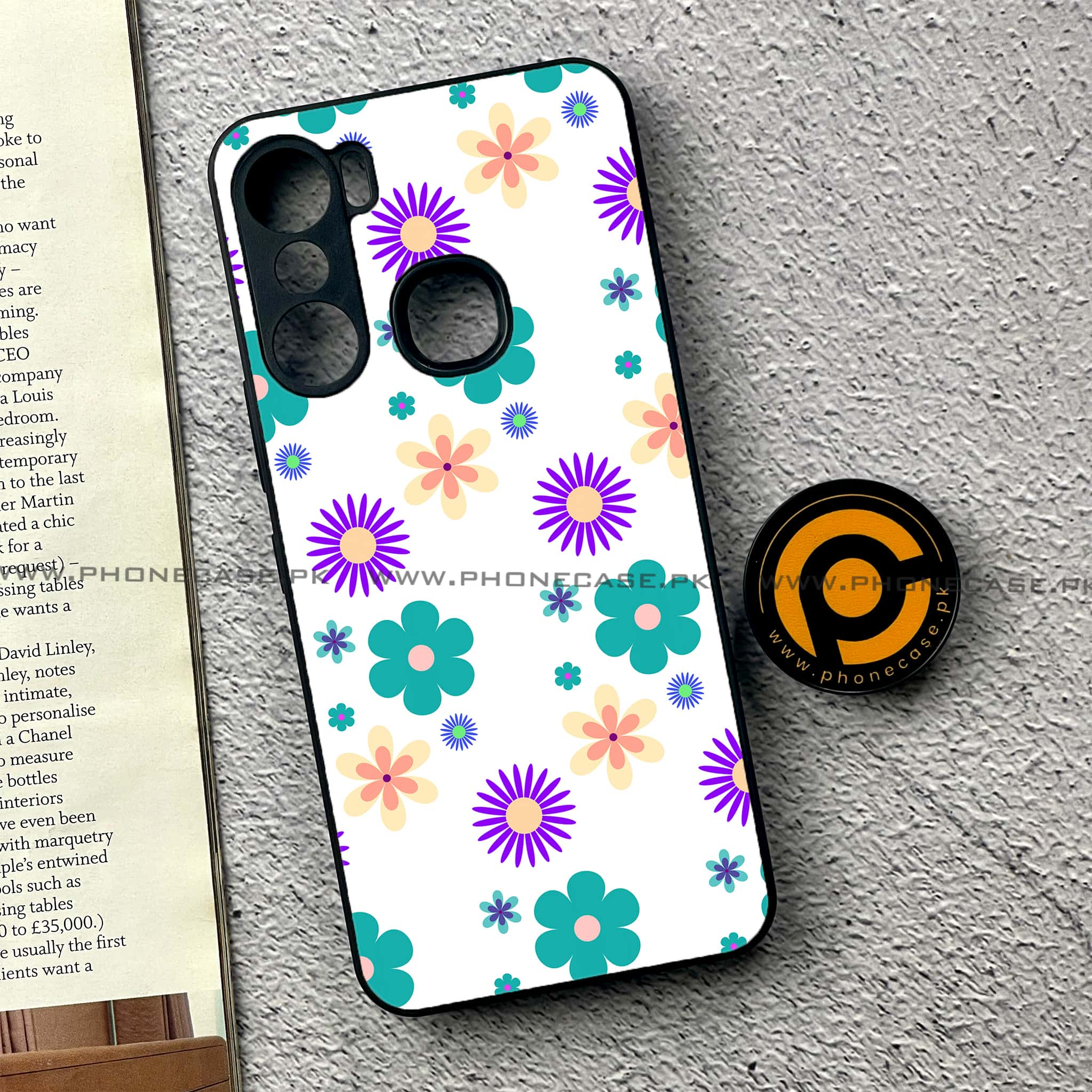 Infinix Hot 12 Pro - Floral Design Series 2.0 - Premium Printed Metal soft Bumper shock Proof Case