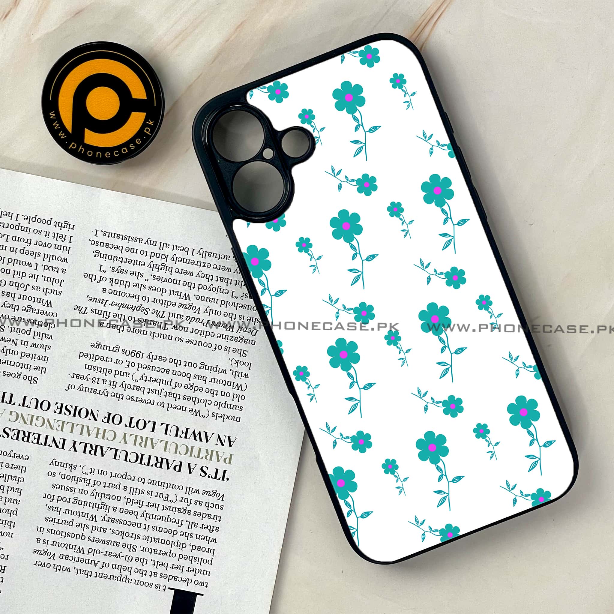 iPhone 16 Plus -     Floral Design Series 2.0 - Premium Metal Printed soft Bumper shock Proof Case