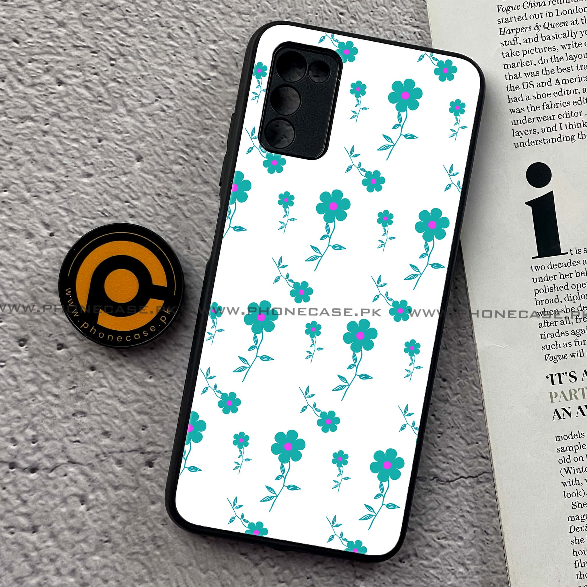 Samsung Galaxy A03s -  Floral Design Series 2.0 - Premium Printed Metal soft Bumper shock Proof Case