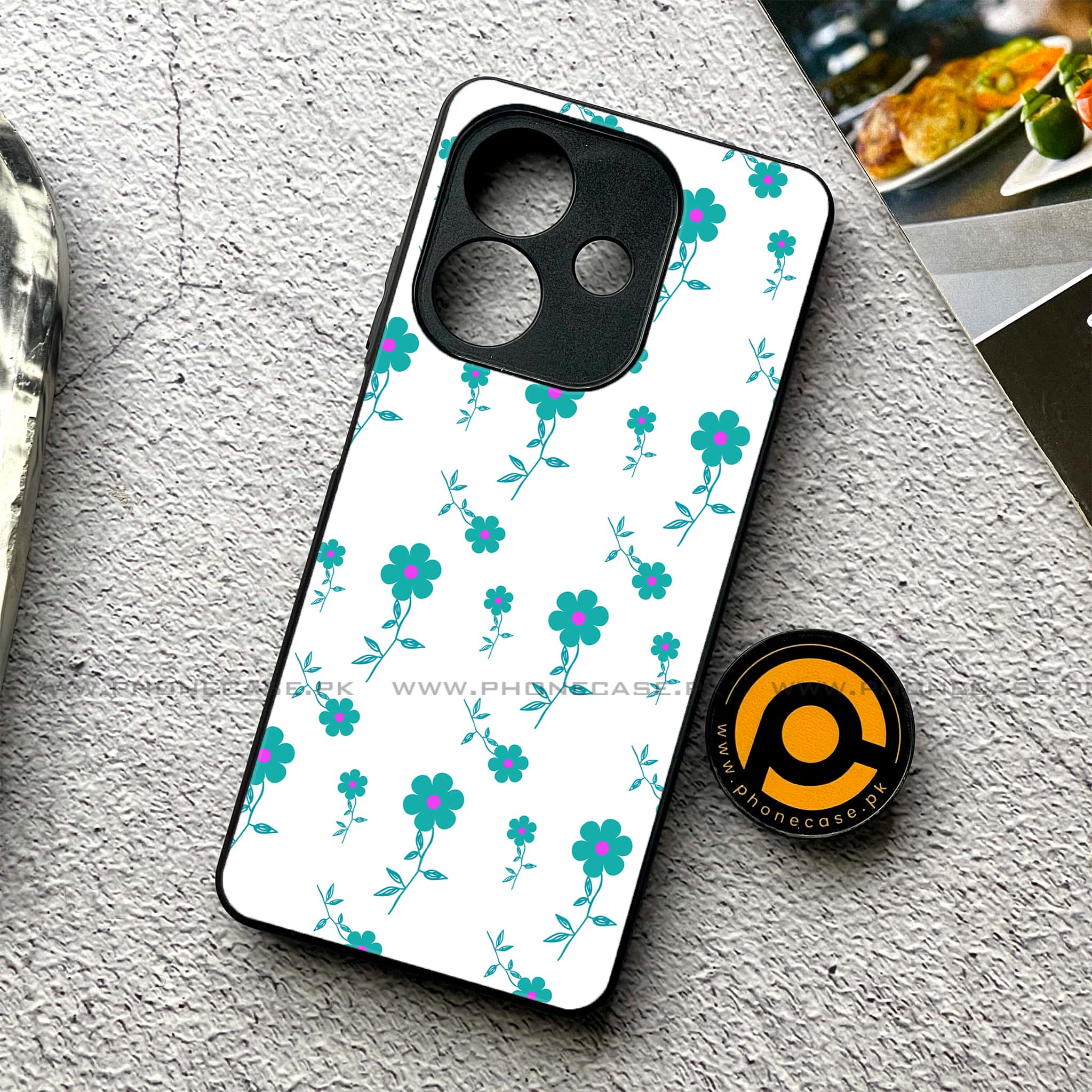 Oppo A3x -   Floral Design Series 2.0- Premium Printed Metal soft Bumper shock Proof Case