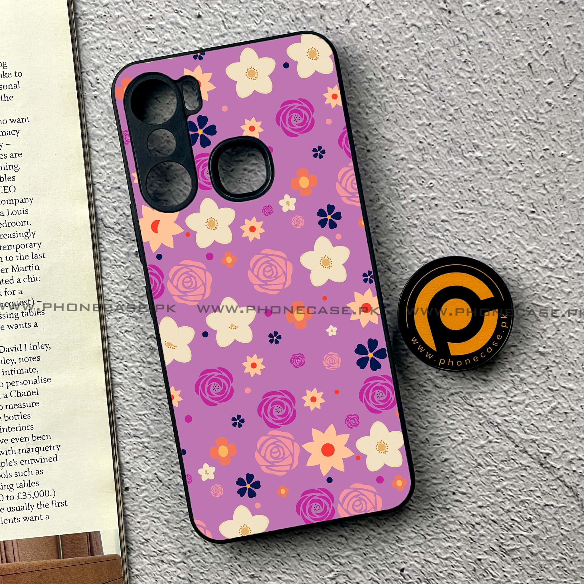 Infinix Hot 12 Pro - Floral Design Series 2.0 - Premium Printed Metal soft Bumper shock Proof Case