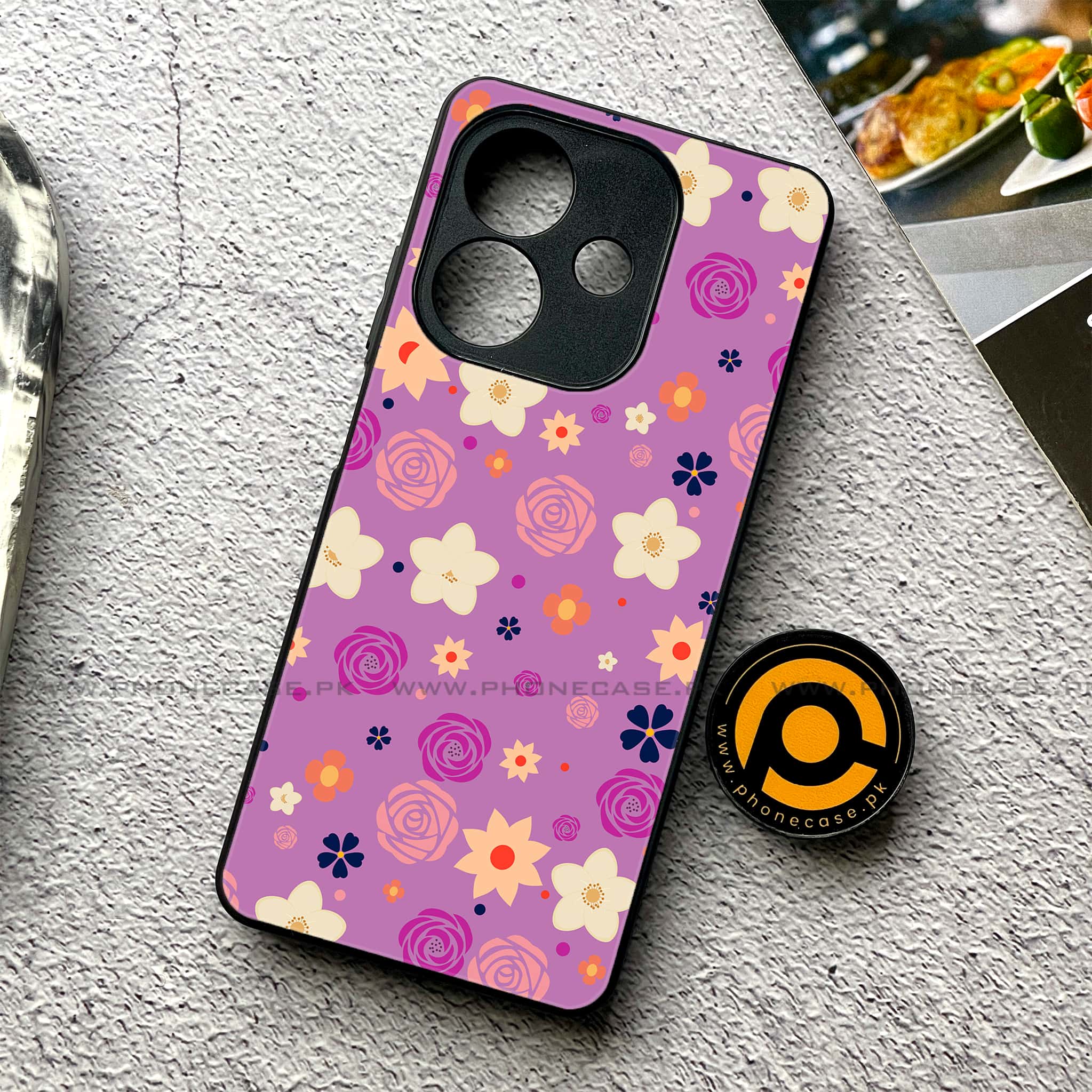 Oppo A3x -   Floral Design Series 2.0- Premium Printed Metal soft Bumper shock Proof Case