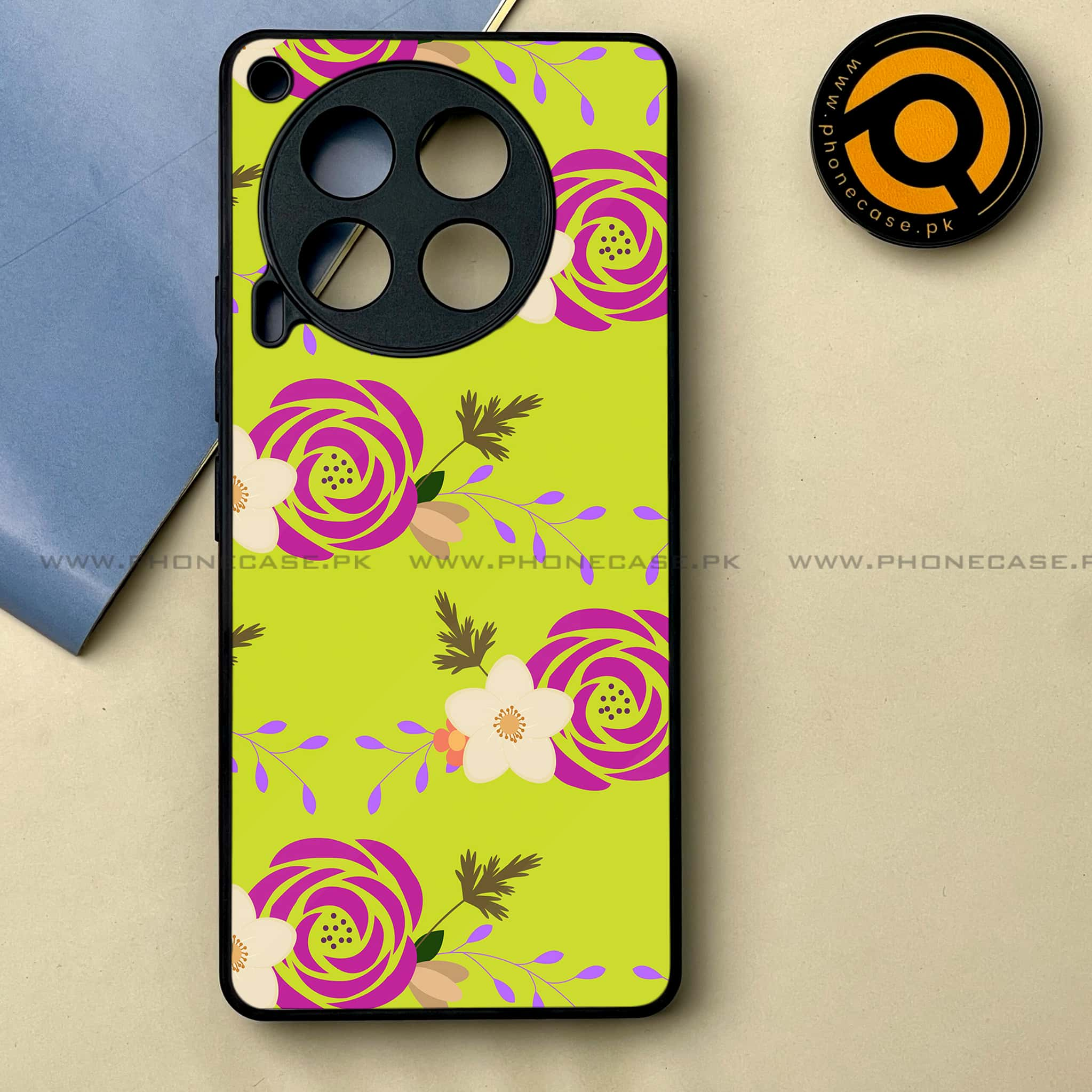 Tecno Camon 30 - Floral Design Series 2.0 -  Premium Printed Metal soft Bumper shock Proof Case