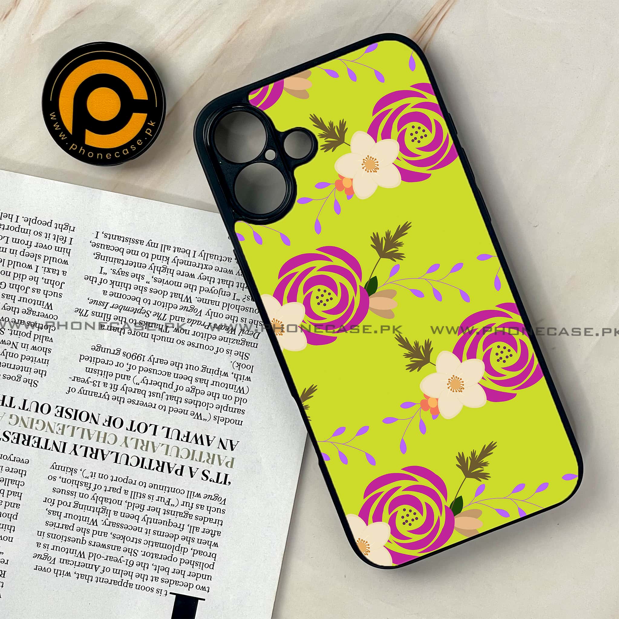 iPhone 16 Plus -     Floral Design Series 2.0 - Premium Metal Printed soft Bumper shock Proof Case