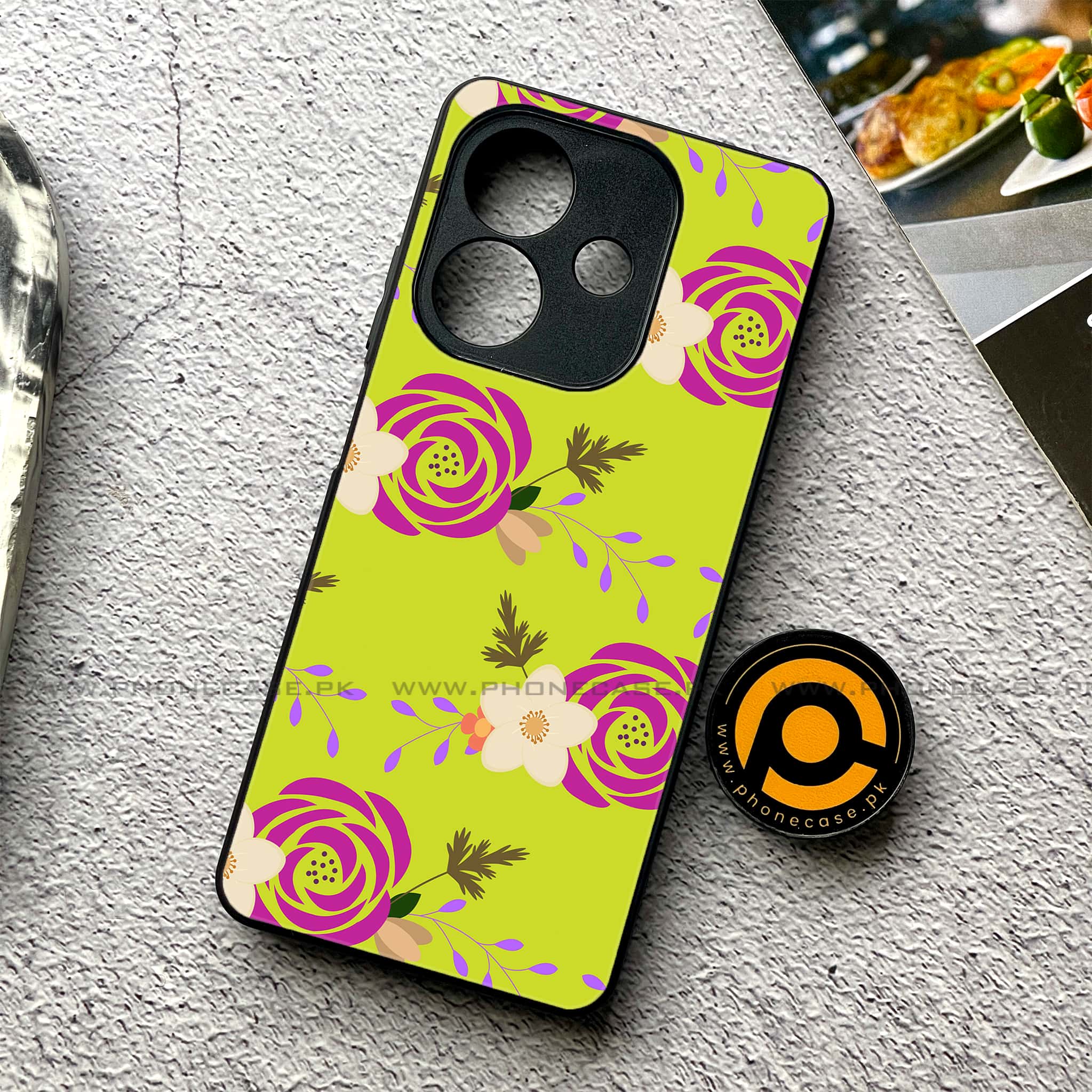 Oppo A3x -   Floral Design Series 2.0- Premium Printed Metal soft Bumper shock Proof Case