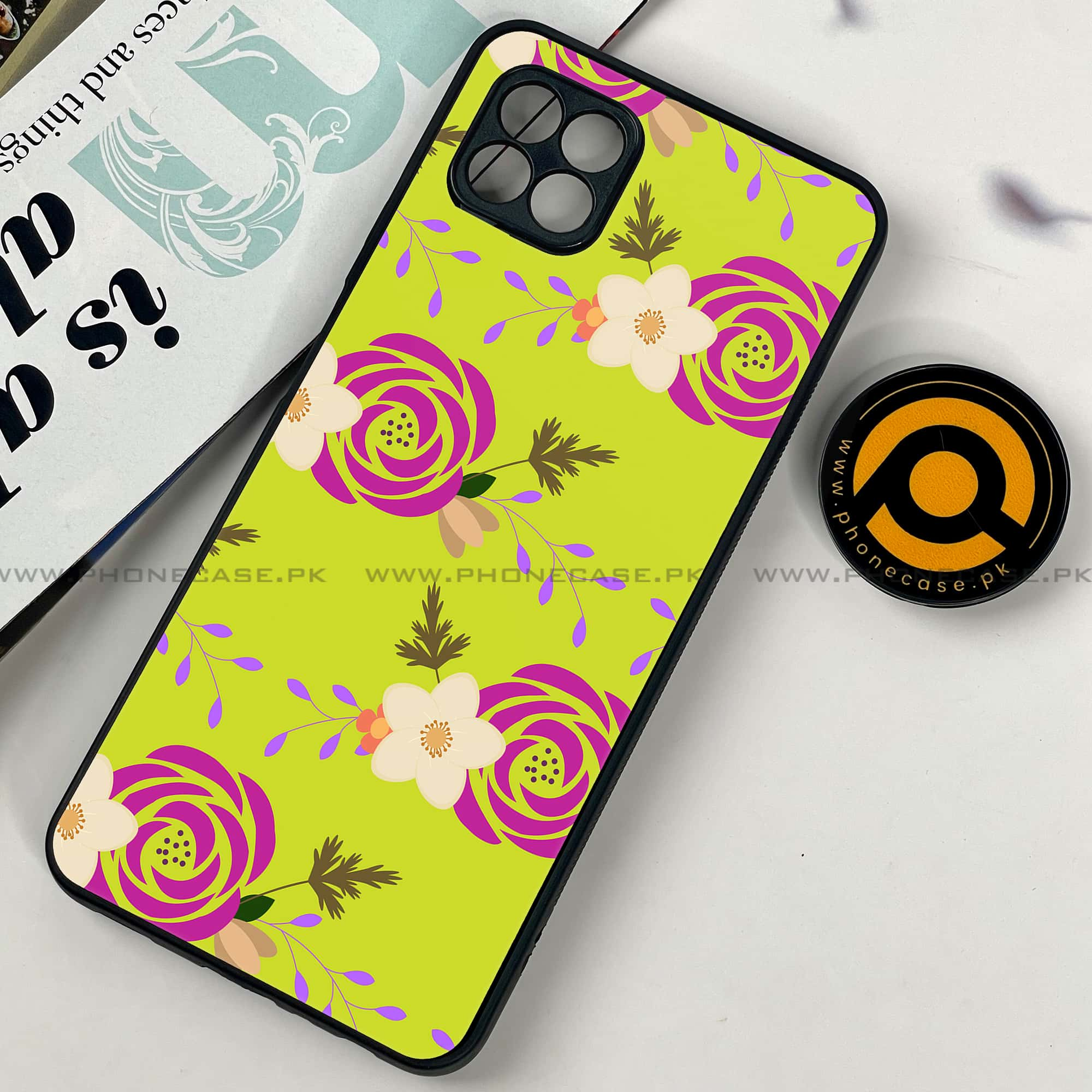 Samsung Galaxy A22 - Floral Design Series 2.0 - Premium Printed Metal soft Bumper shock Proof Case