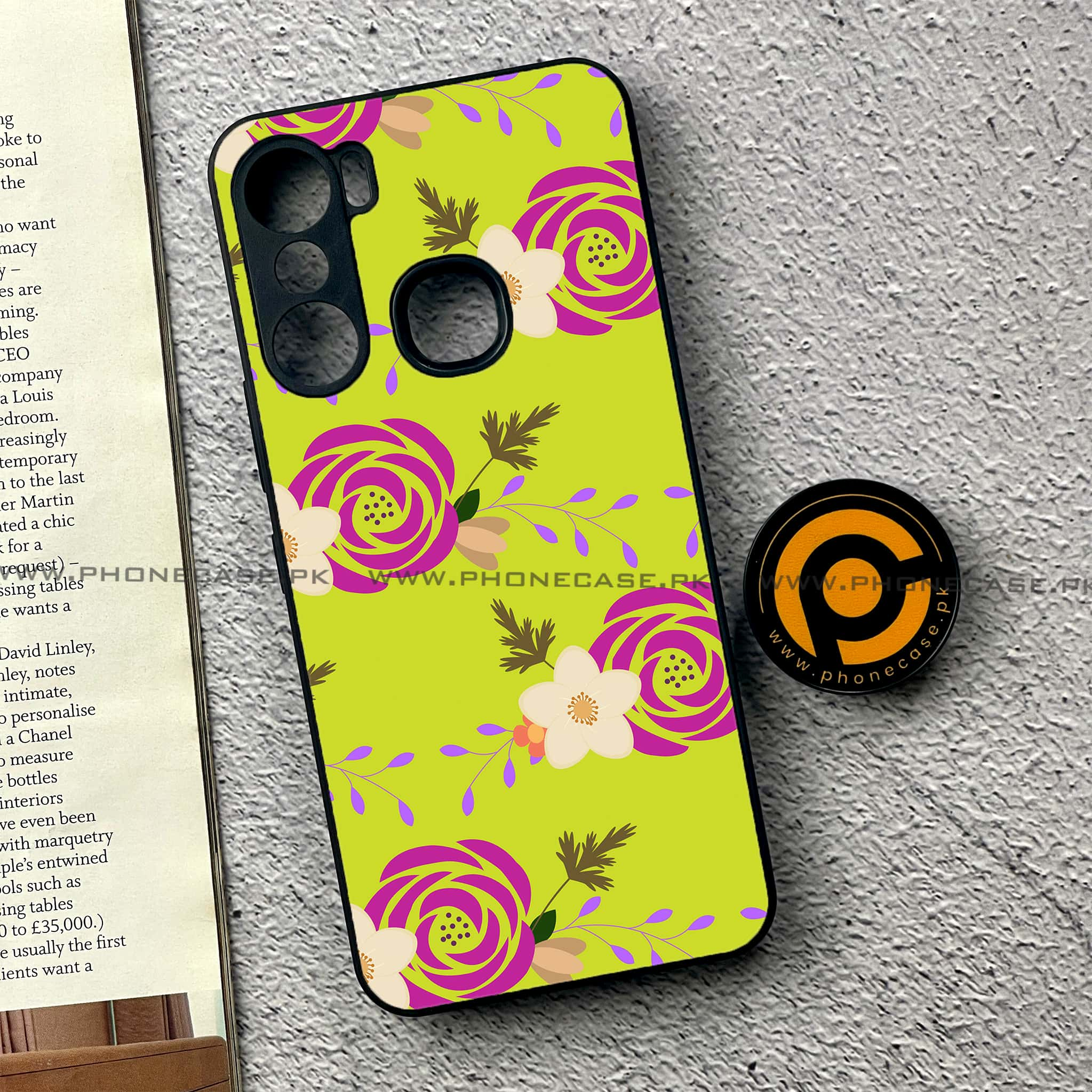 Infinix Hot 12 Pro - Floral Design Series 2.0 - Premium Printed Metal soft Bumper shock Proof Case