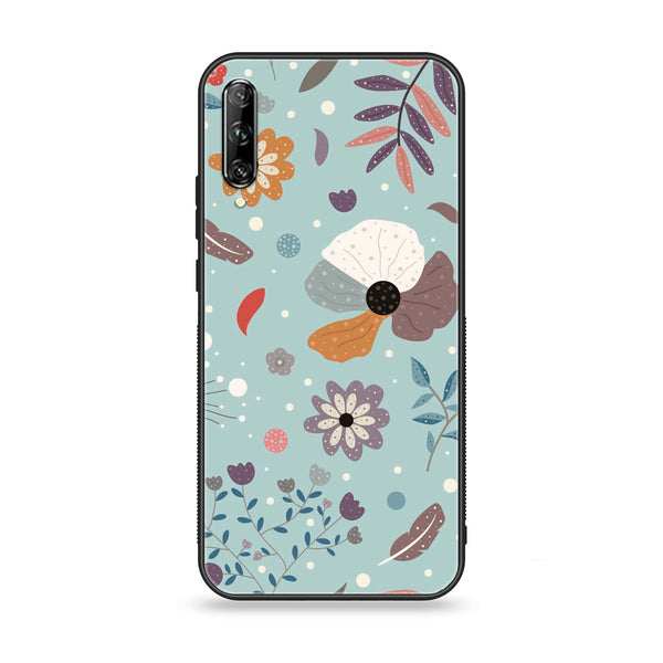 Huawei Y9s - Floral Series Design 5 - Premium Printed Glass soft Bumper shock Proof Case CS-11163