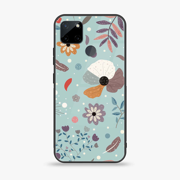 Realme C25Y - Floral Series Design 5 -  Premium Printed Metal soft Bumper shock Proof Case