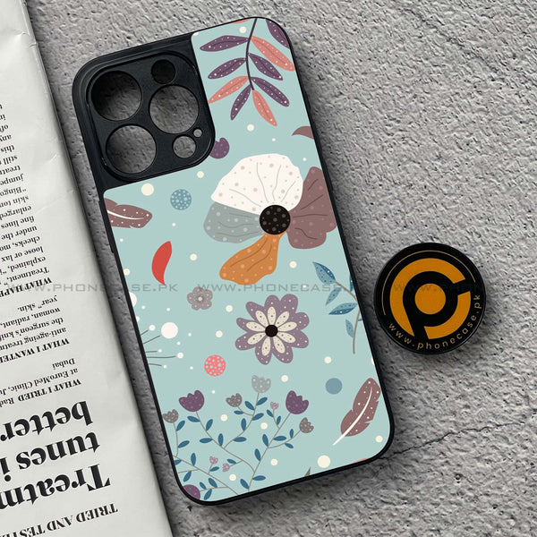 iPhone 15 Pro - Floral Series Design 5 - Premium Metal Printed soft Bumper shock Proof Case