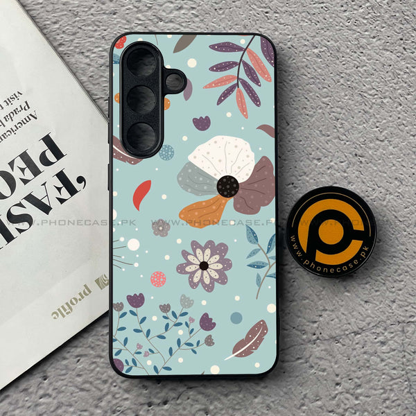 Samsung Galaxy S25 FE - Floral Series Design 5 - Premium Metal Printed soft Bumper shock Proof Case