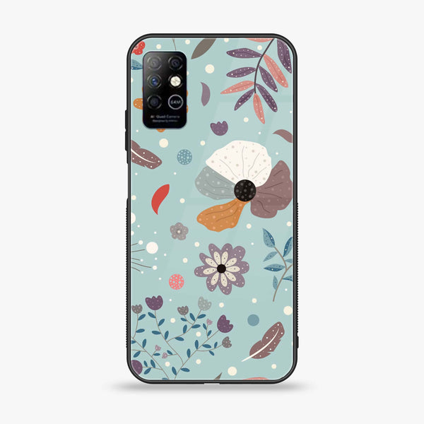 Infinix Note 8i - Floral Series Design 5 - Premium Printed Glass soft Bumper Shock Proof Case