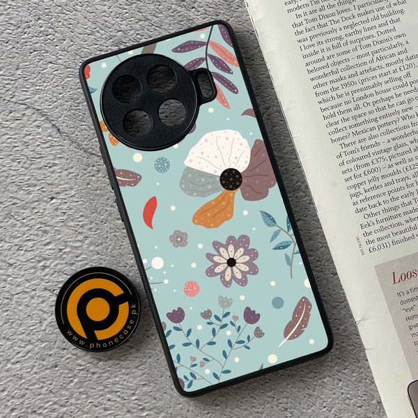 Tecno Spark 20 Pro Plus - Floral Series Design 5 -  Premium Printed Metal soft Bumper shock Proof Case