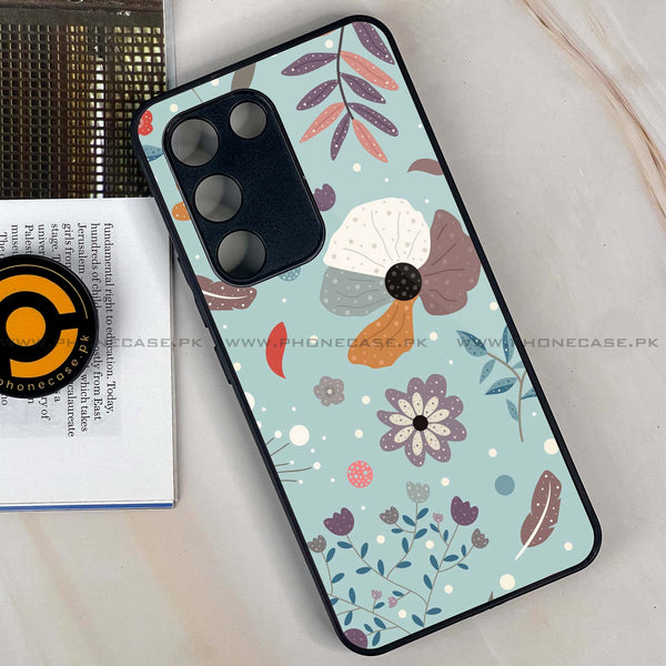 Vivo Y100 - Floral Series Design 5 -  Premium Printed Metal soft Bumper shock Proof Case