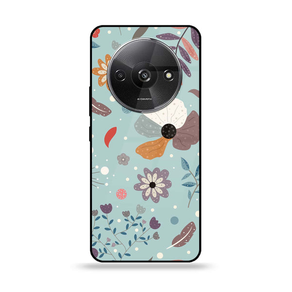 Xiaomi Redmi A3 - Floral Series Design 5 -  Premium Printed Metal soft Bumper shock Proof Case